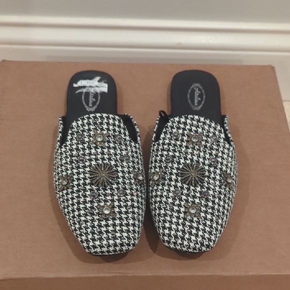 Atalina Shoes - Atalina Embellished Mules-sz 10W